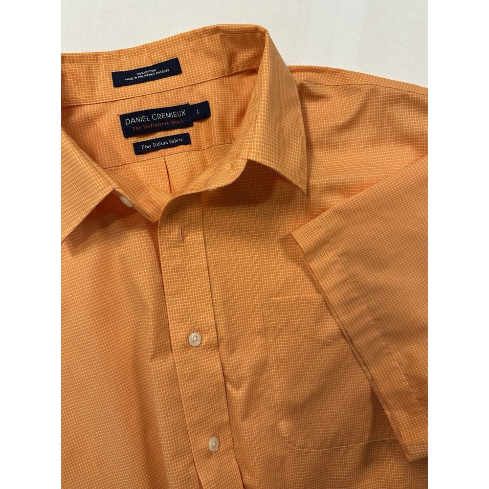 Daniel Cremieux Italian Fabric Men's Shirt Large Short Sleeve Button Down